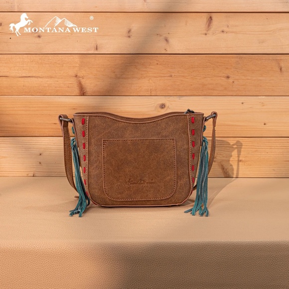 Montana West Embroidered Crossbody Brown - Picture 2 of 5